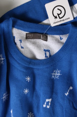 Мъжки пуловер Marks & Spencer, Размер XXL, Цвят Син, Цена 9,60 лв.