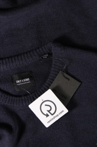 Мъжки пуловер Only & Sons, Размер M, Цвят Син, Цена 12,42 лв.