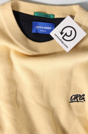 Męski sweter Originals By Jack & Jones, Rozmiar L, Kolor Żółty, Cena 181,25 zł