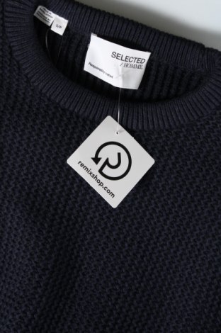 Мъжки пуловер Selected Homme, Размер S, Цвят Син, Цена 40,80 лв.