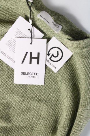 Мъжки пуловер Selected Homme, Размер L, Цвят Зелен, Цена 68,00 лв.