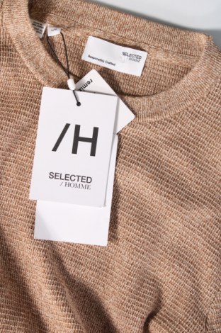 Мъжки пуловер Selected Homme, Размер L, Цвят Кафяв, Цена 68,00 лв.