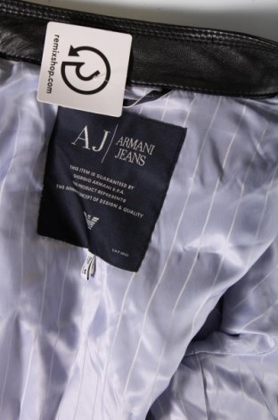 Мъжко кожено яке Armani Jeans, Размер M, Цвят Черен, Цена 430,00 лв.