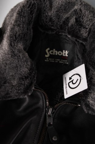 Ανδρικό δερμάτινο μπουφάν Schott, Μέγεθος L, Χρώμα Μαύρο, Τιμή 323,50 €