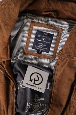 Ανδρικό δερμάτινο μπουφάν Tom Tailor, Μέγεθος XL, Χρώμα Καφέ, Τιμή 52,36 €