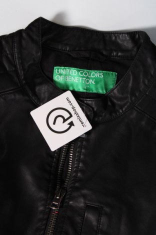 Męska skórzana kurtka United Colors Of Benetton, Rozmiar XL, Kolor Czarny, Cena 255,88 zł