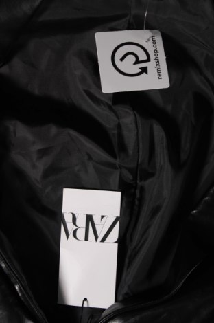 Мъжко кожено яке Zara, Размер L, Цвят Черен, Цена 74,62 лв.