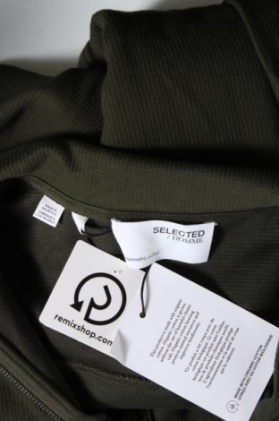 Bluză trening de bărbați Selected Homme, Mărime L, Culoare Verde, Preț 404,60 Lei