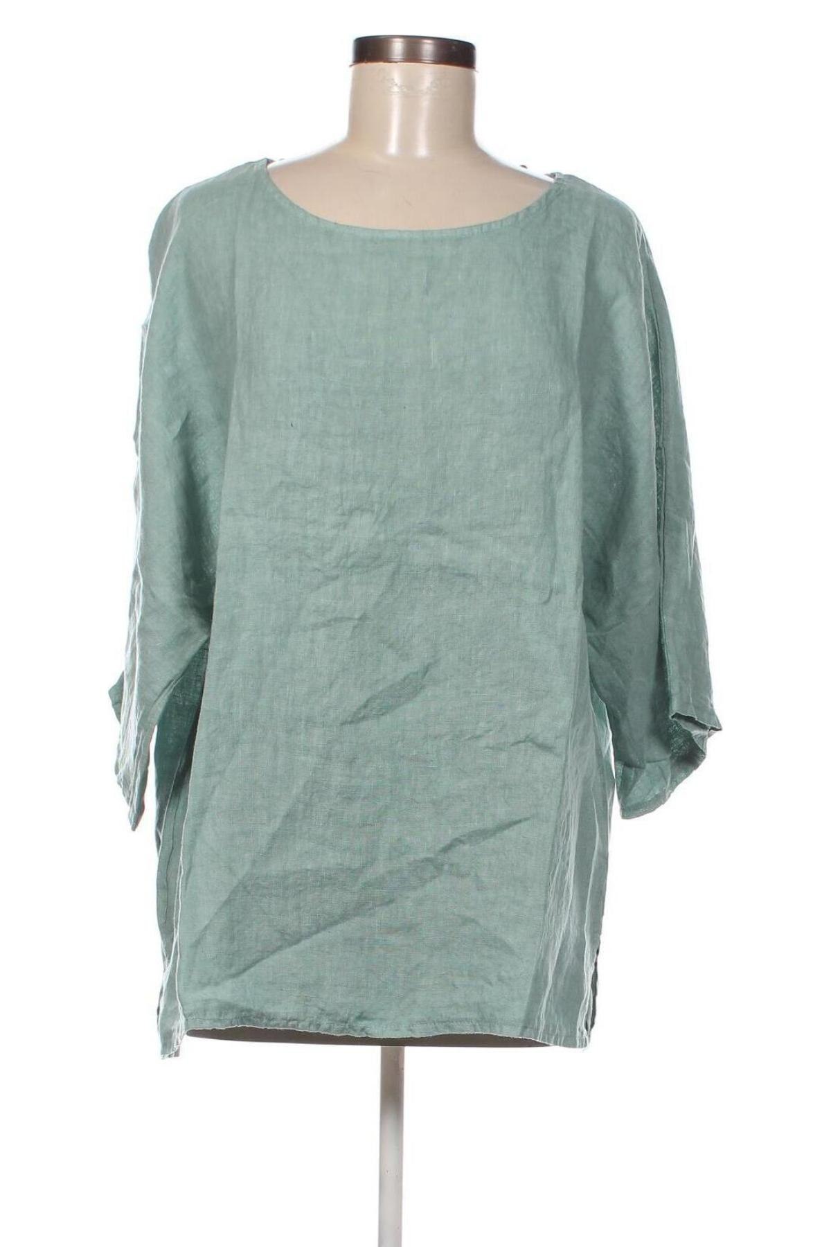 Γυναικεία μπλούζα Le Jardin du Lin, Μέγεθος XL, Χρώμα Πράσινο, Τιμή 37,11 €