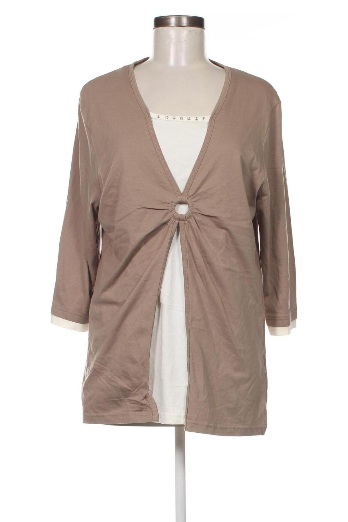 Γυναικεία μπλούζα Line Plus, Μέγεθος XL, Χρώμα  Μπέζ, Τιμή 2,99 €