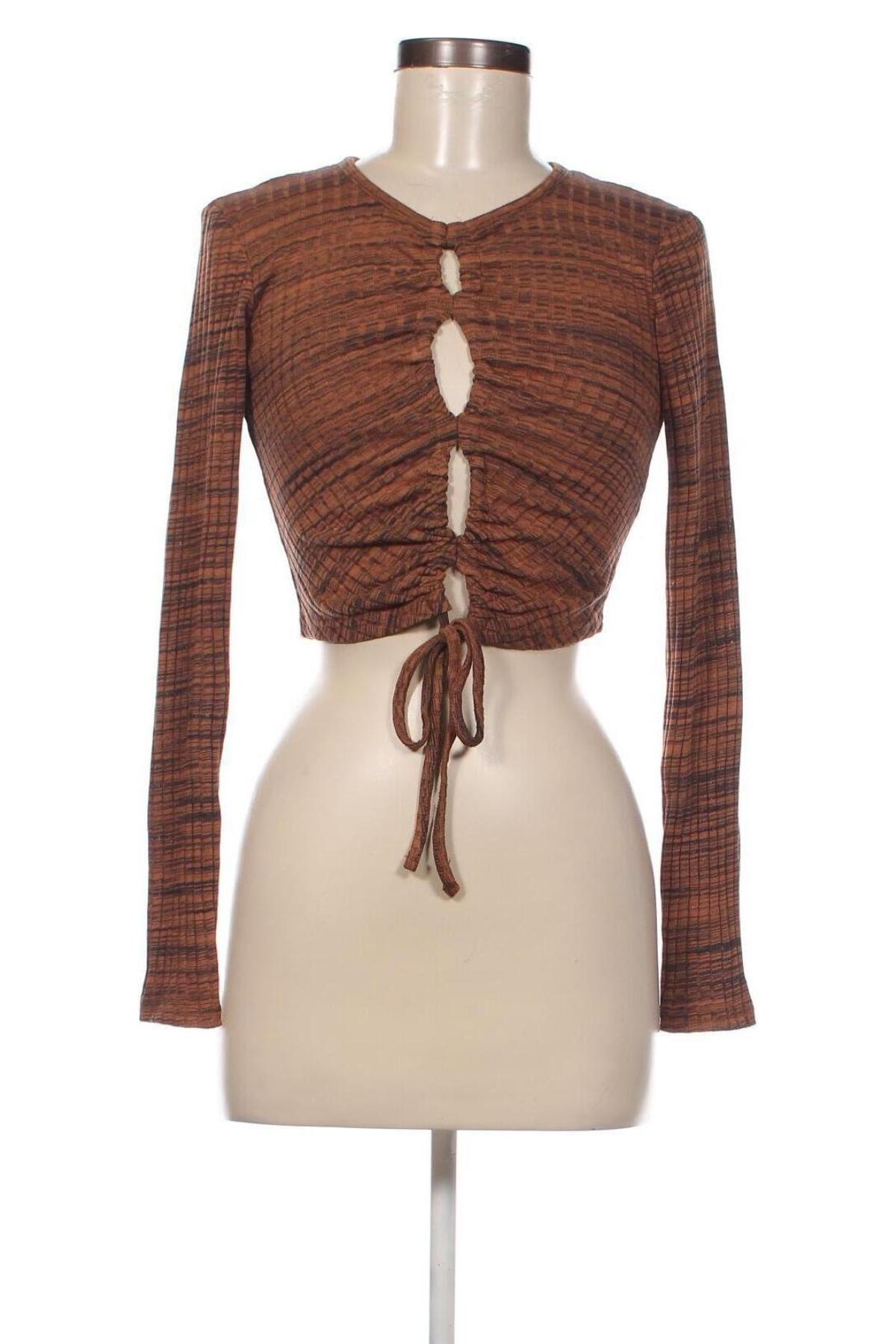 Дамска блуза Zara, Размер S, Цвят Кафяв, Цена 3,80 лв.