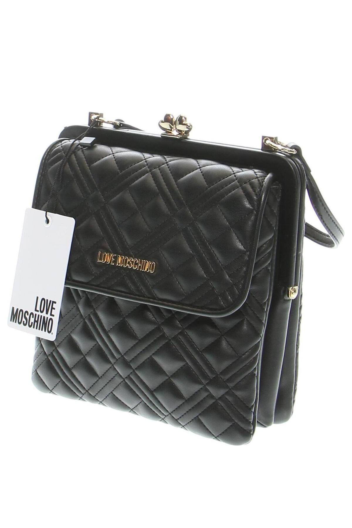 Дамска чанта Love Moschino, Цвят Черен, Цена 315,35 лв.