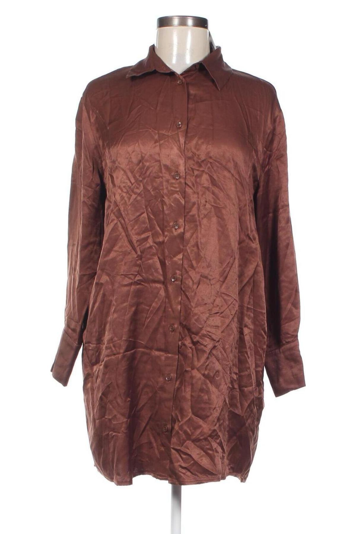 Γυναικείο πουκάμισο Bershka, Μέγεθος S, Χρώμα Καφέ, Τιμή 2,32 €