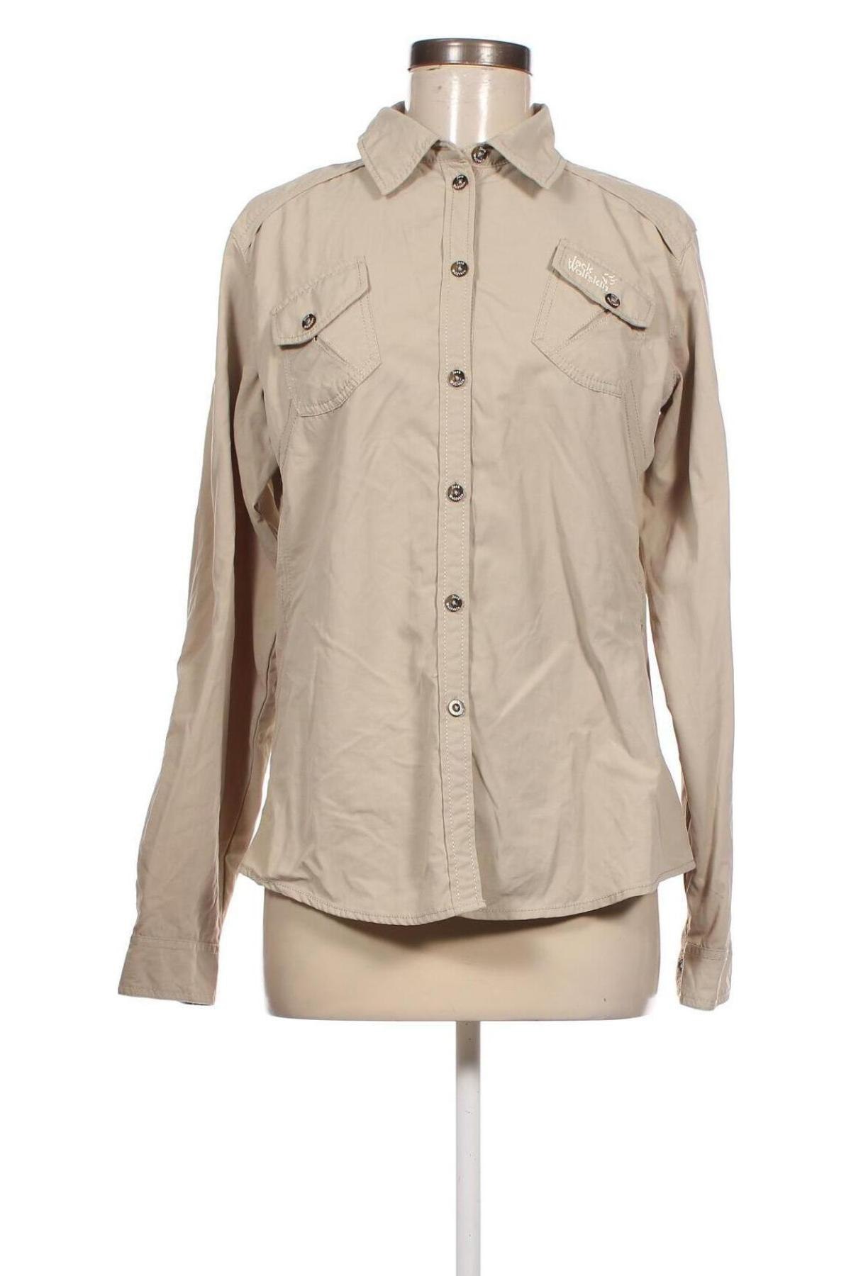 Γυναικείο πουκάμισο Jack Wolfskin, Μέγεθος M, Χρώμα  Μπέζ, Τιμή 11,36 €