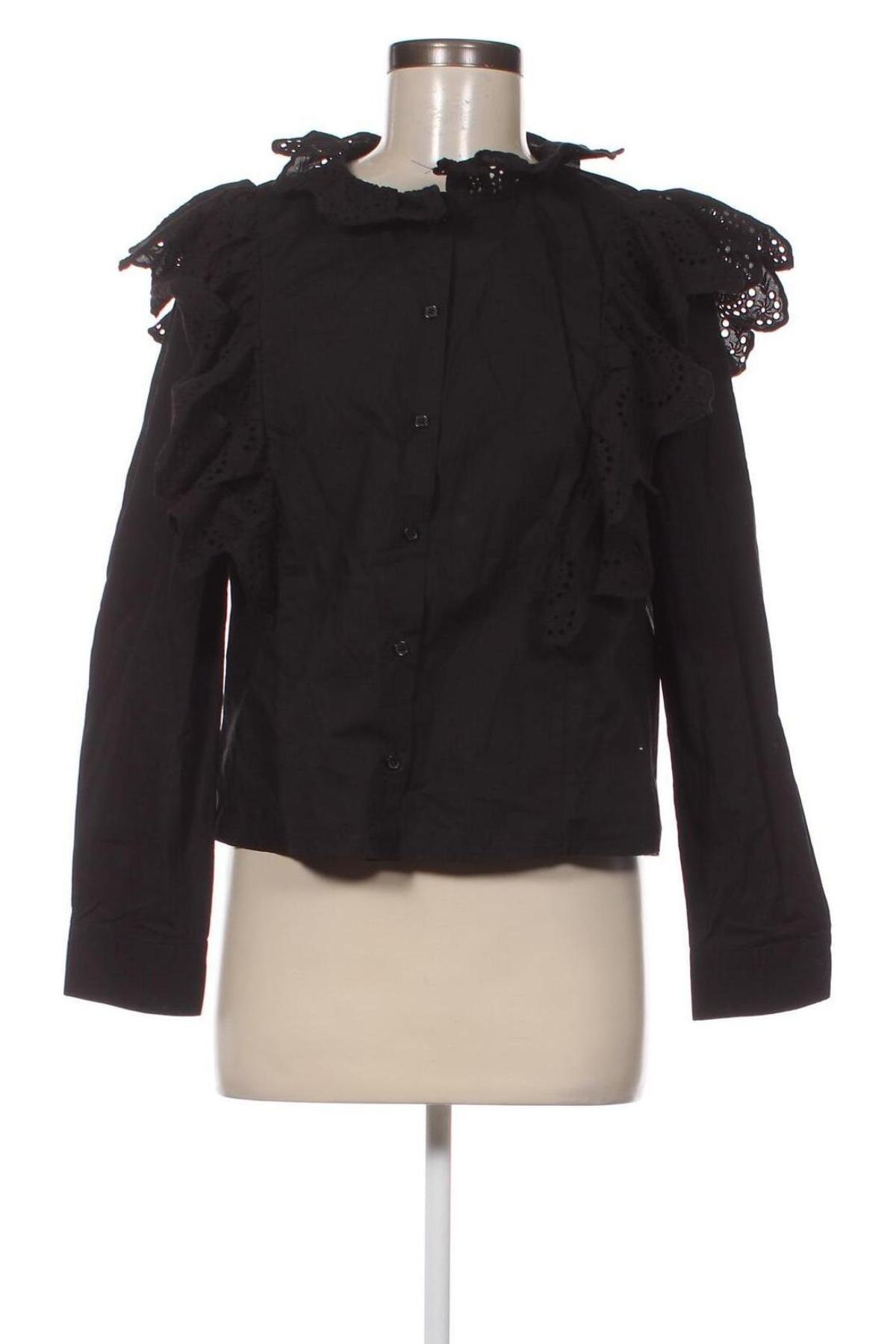 Γυναικείο πουκάμισο Mango, Μέγεθος M, Χρώμα Μαύρο, Τιμή 12,37 €
