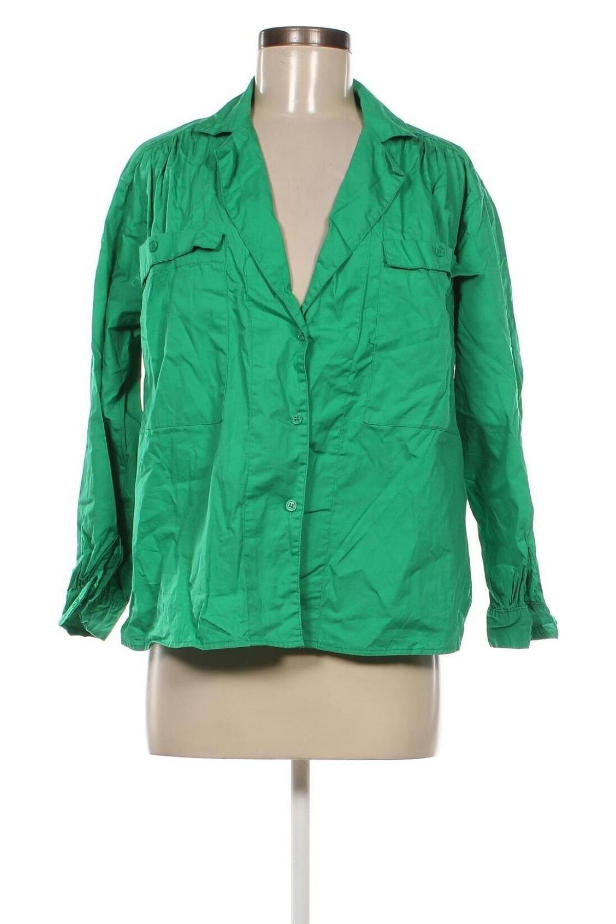 Дамска риза SHEIN, Размер M, Цвят Зелен, Цена 7,44 лв.