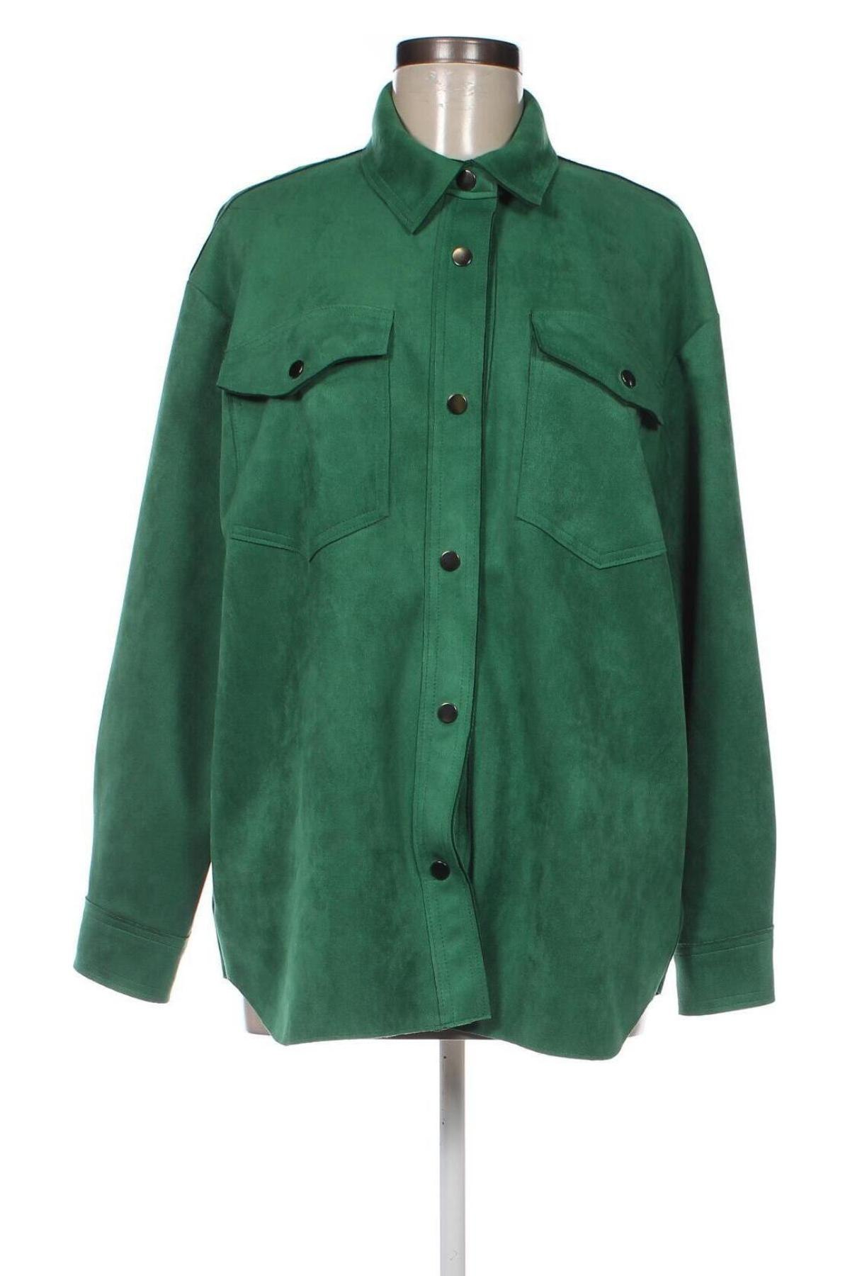 Дамска риза Zara, Размер M, Цвят Зелен, Цена 35,22 лв.