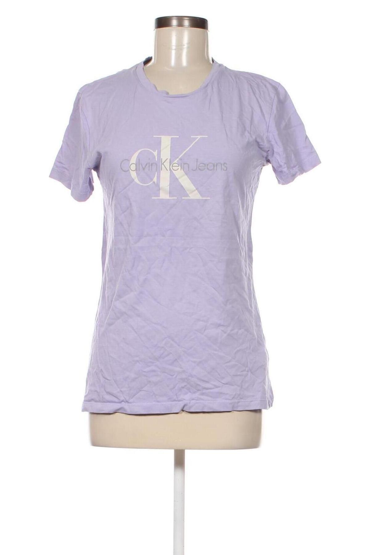Damski T-shirt Calvin Klein, Rozmiar L, Kolor Fioletowy, Cena 76,77 zł