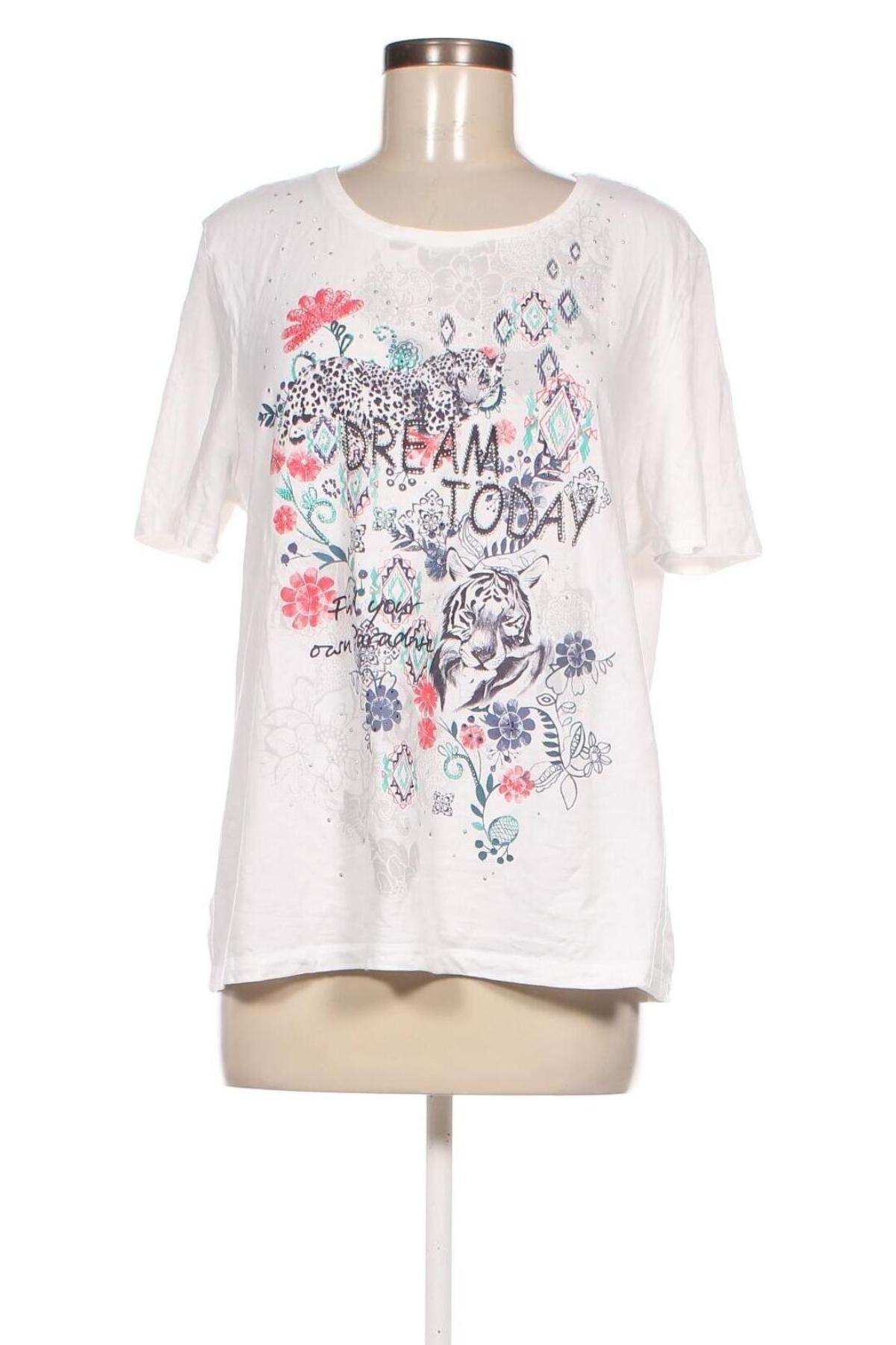 Γυναικείο t-shirt Canda, Μέγεθος L, Χρώμα Λευκό, Τιμή 8,04 €