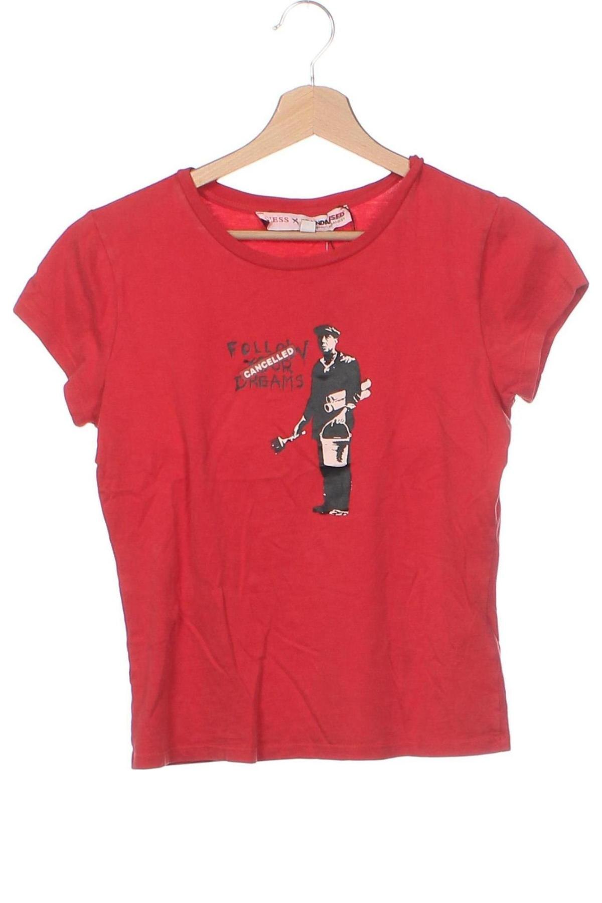 Γυναικείο t-shirt Guess, Μέγεθος S, Χρώμα Κόκκινο, Τιμή 32,47 €