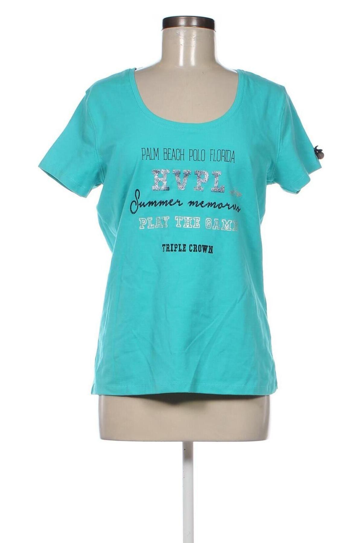 Γυναικείο t-shirt HV Society, Μέγεθος L, Χρώμα Μπλέ, Τιμή 27,61 €