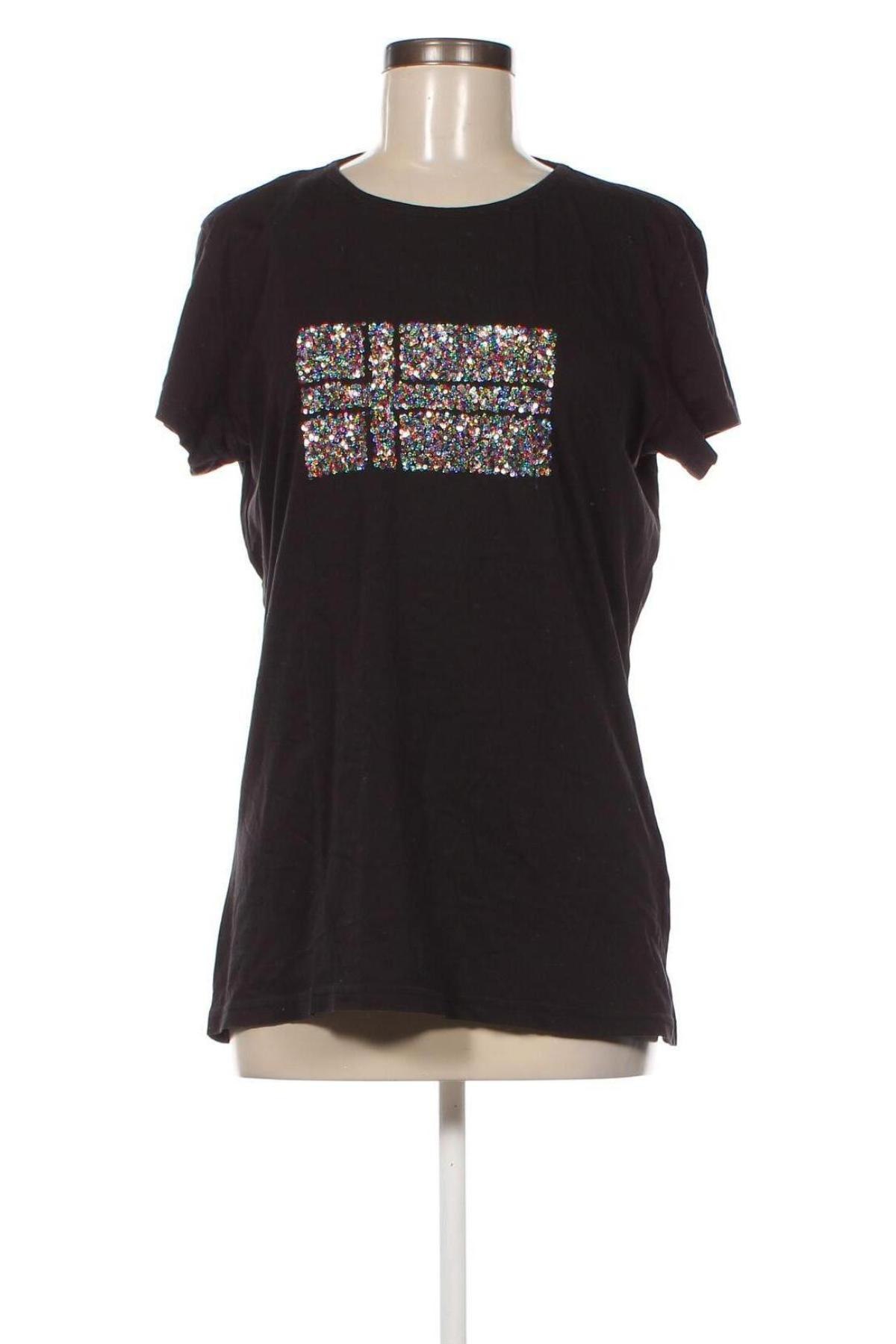 Γυναικείο t-shirt Napapijri, Μέγεθος XL, Χρώμα Μαύρο, Τιμή 14,85 €