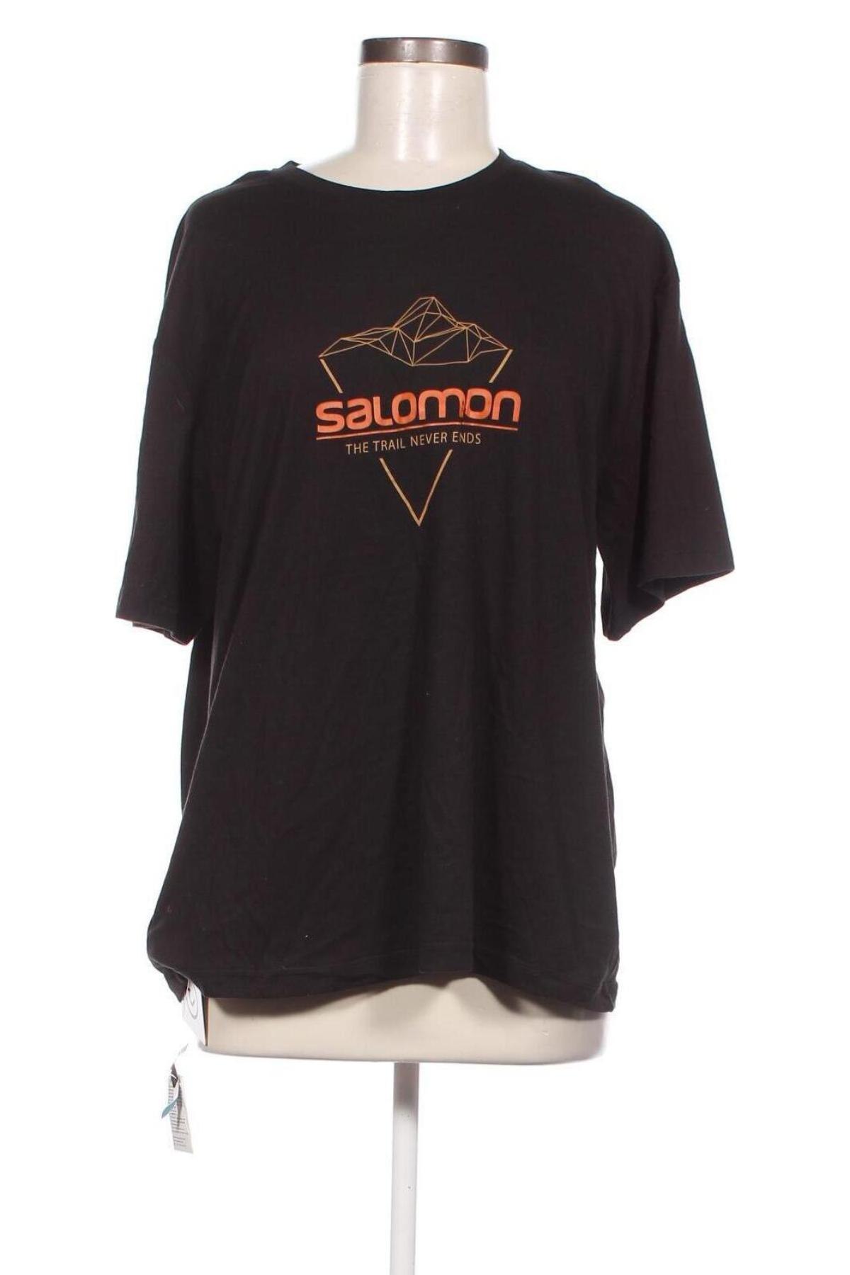 Damen T-Shirt Salomon, Größe XL, Farbe Schwarz, Preis 29,23 €