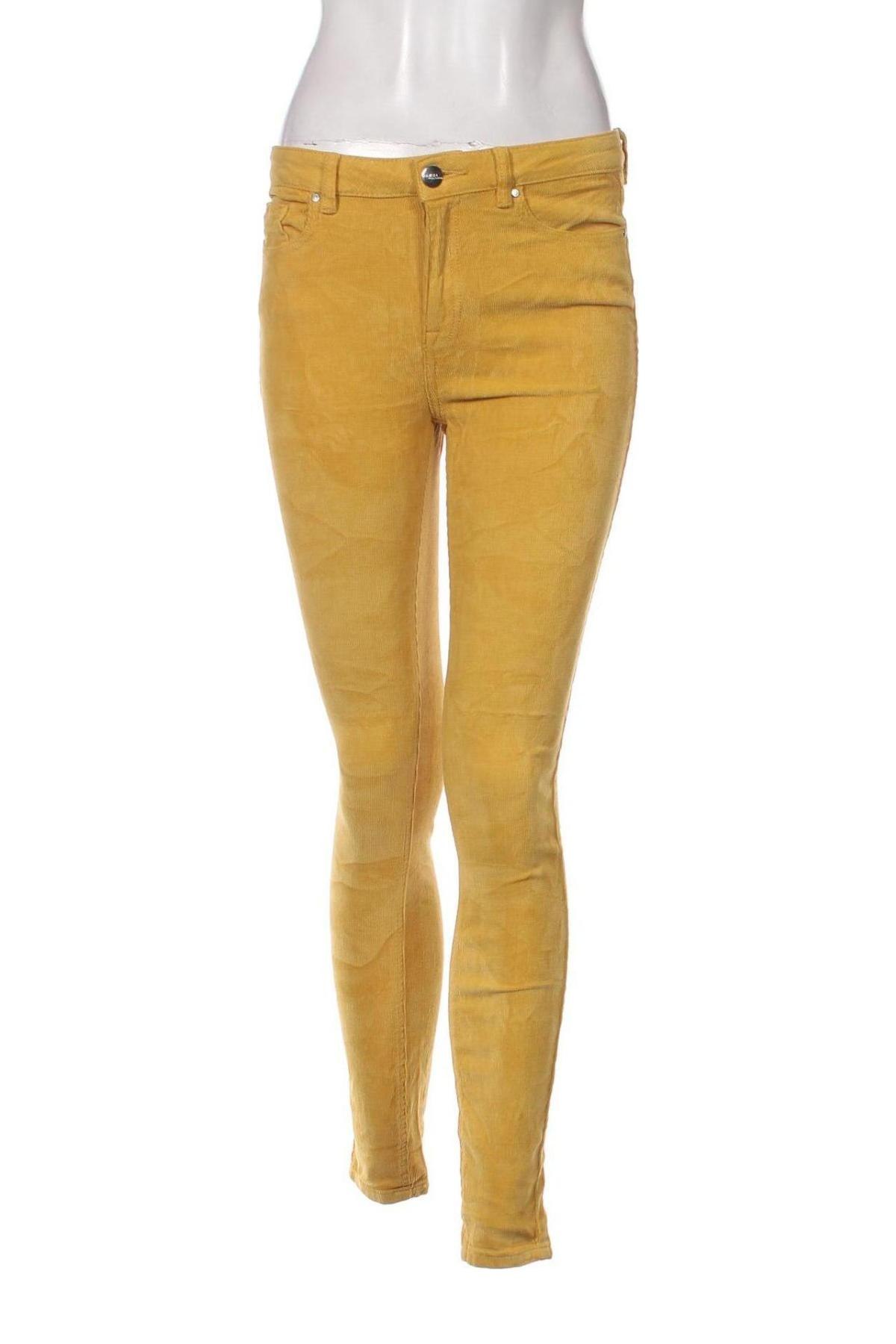 Pantaloni de velvet de femei Amisu, Mărime S, Culoare Galben, Preț 95,39 Lei