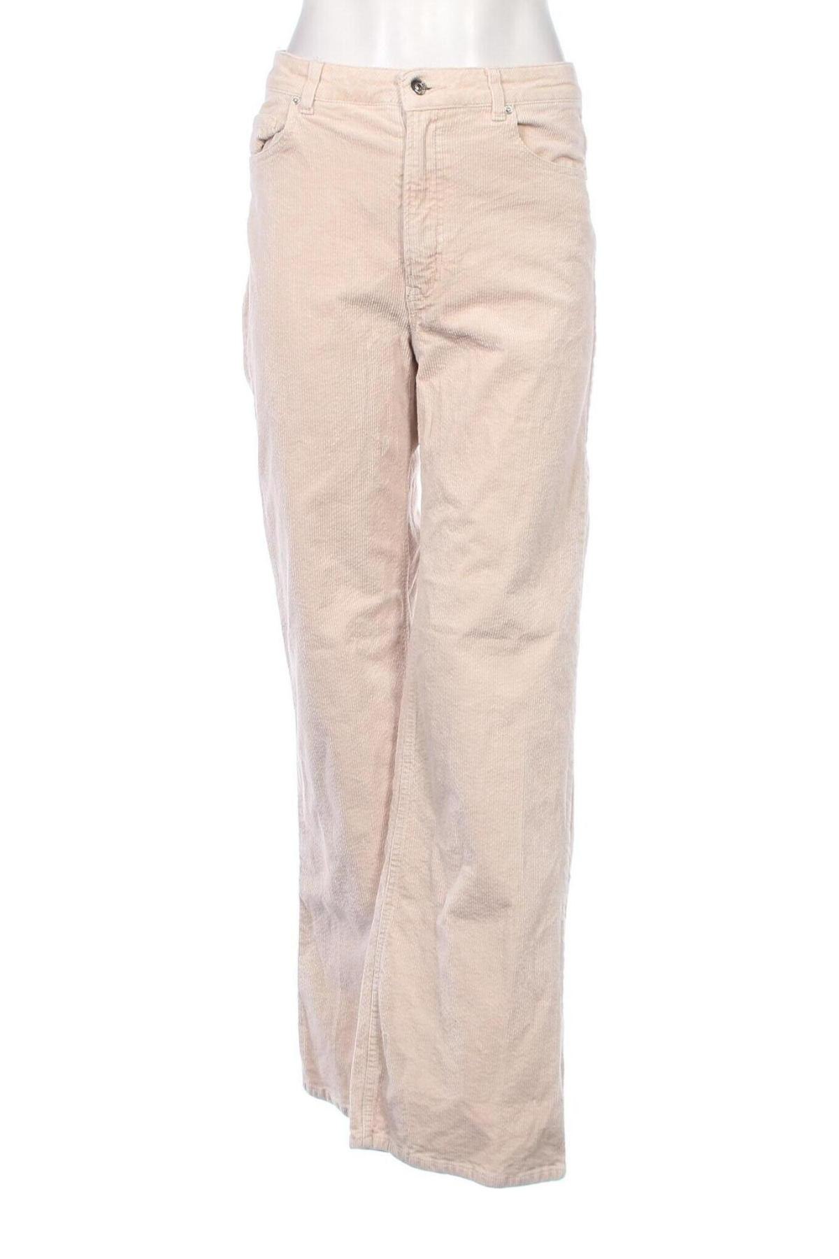 Pantaloni de velvet de femei H&M Divided, Mărime M, Culoare Bej, Preț 22,70 Lei