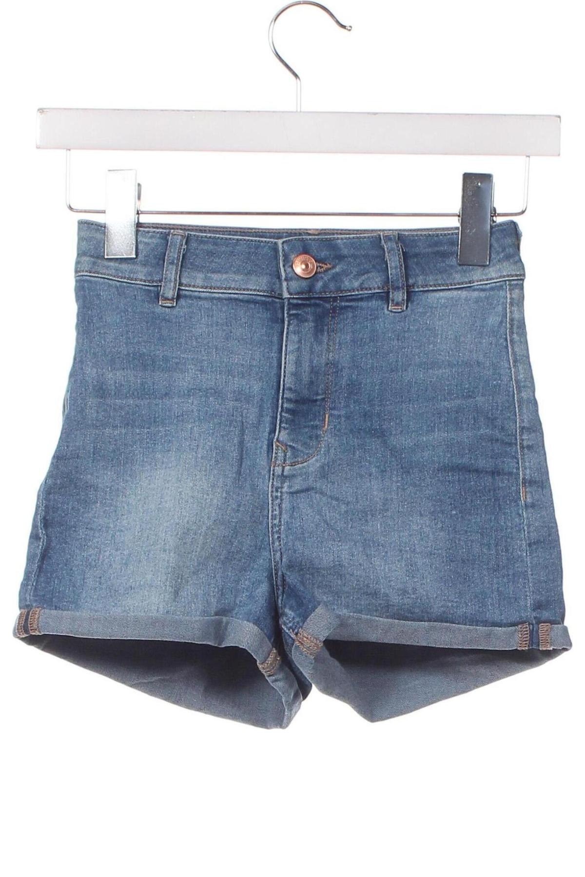 Дамски къс панталон H&M Divided, Размер XXS, Цвят Син, Цена 19,00 лв.