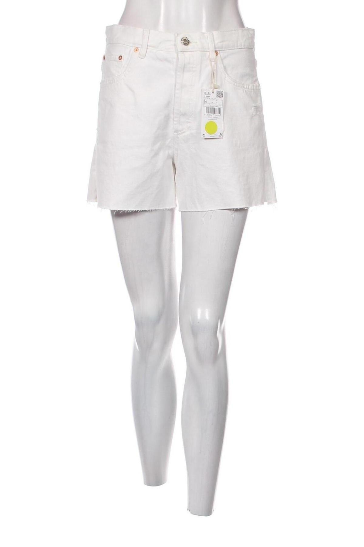 Γυναικείο κοντό παντελόνι Mango, Μέγεθος S, Χρώμα Εκρού, Τιμή 20,62 €