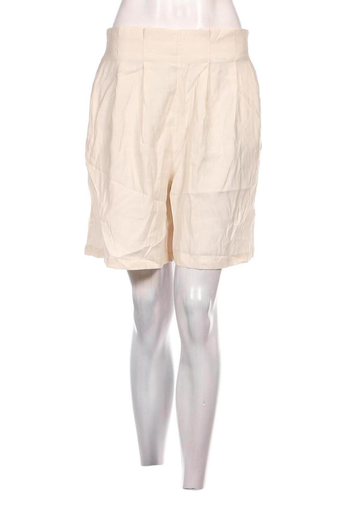 Γυναικείο κοντό παντελόνι Pieces, Μέγεθος L, Χρώμα  Μπέζ, Τιμή 5,01 €