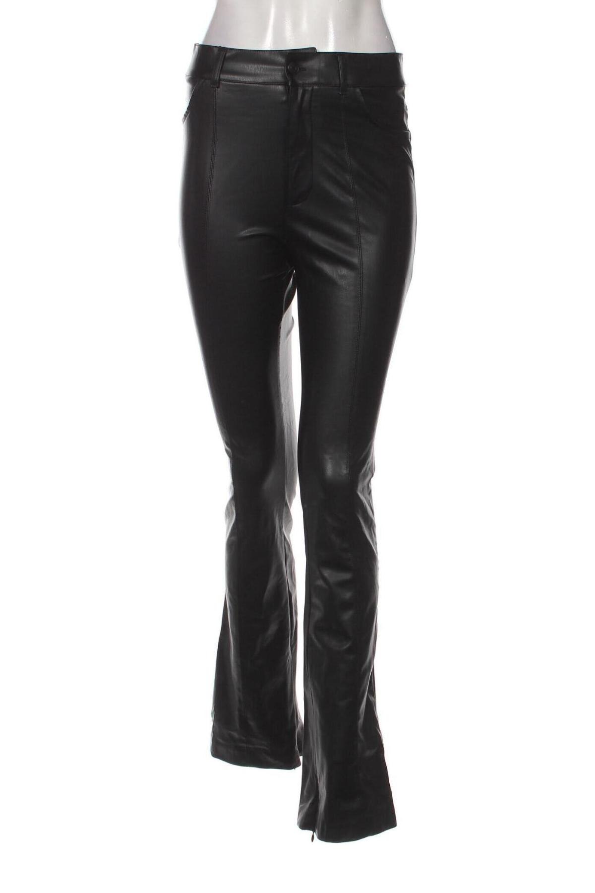 Дамски кожен панталон Zara, Размер M, Цвят Черен, Цена 7,60 лв.