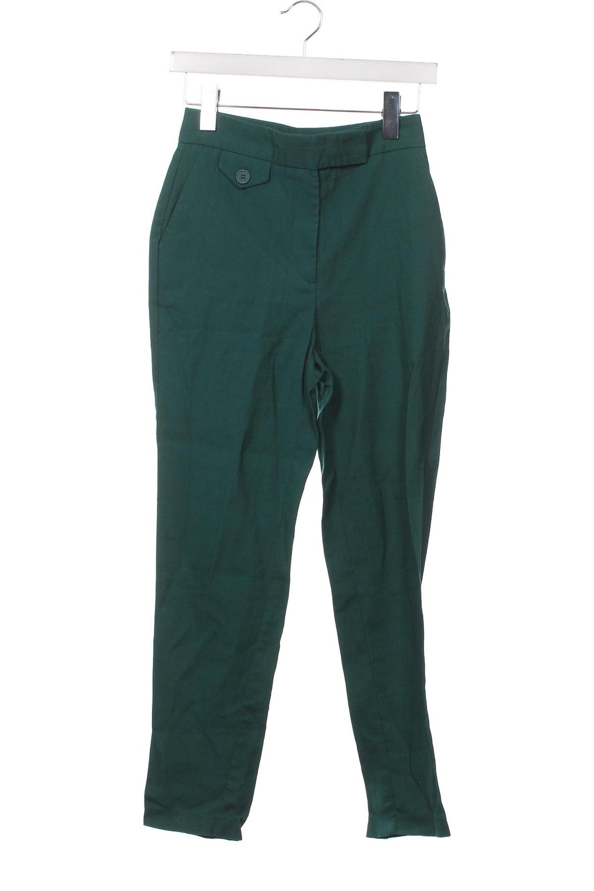 Дамски панталон LCW, Размер XS, Цвят Зелен, Цена 13,05 лв.