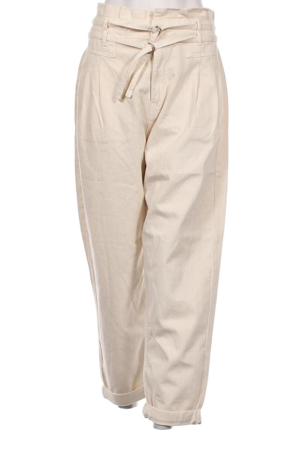 Pantaloni de femei Promod, Mărime L, Culoare Ecru, Preț 286,18 Lei