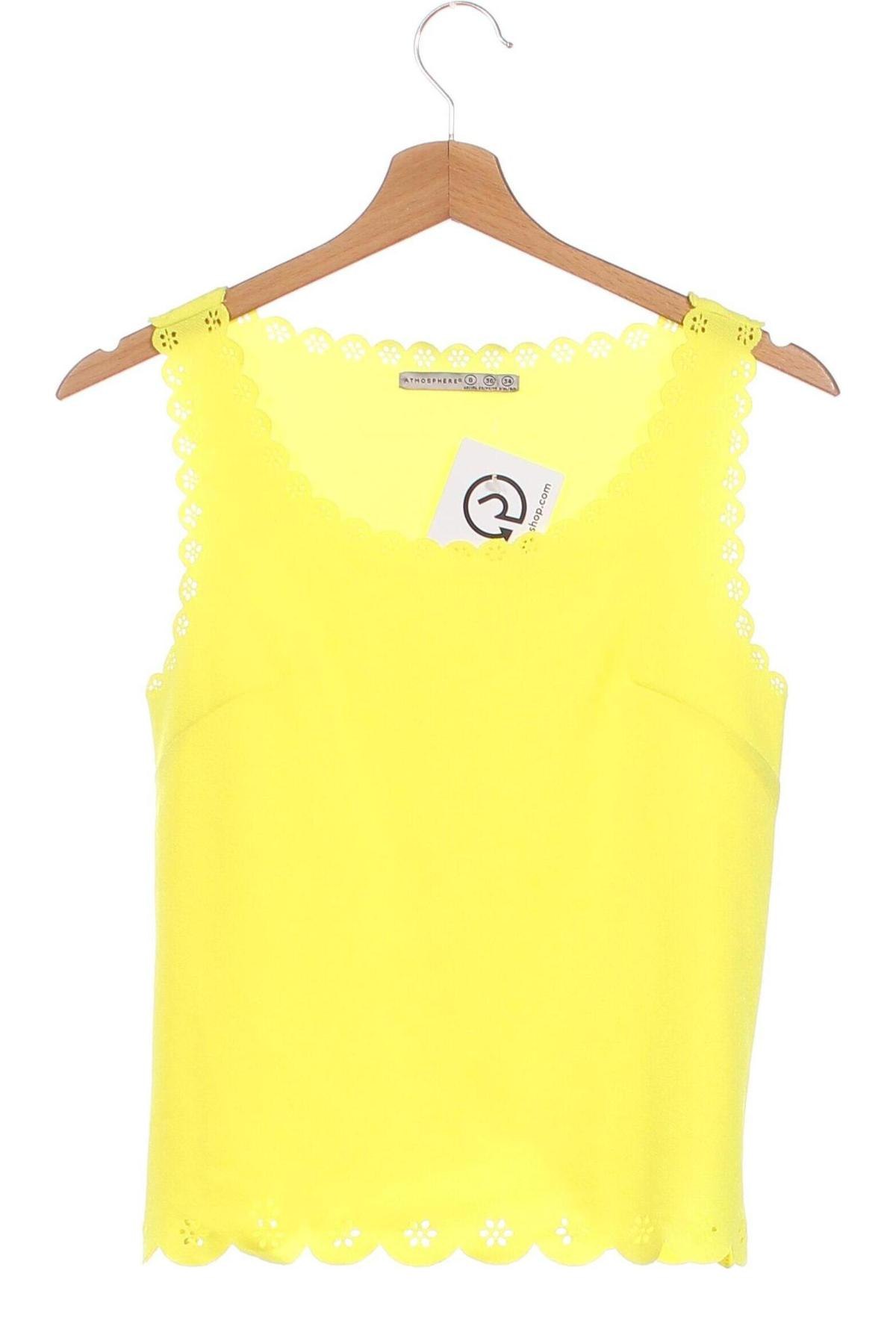 Γυναικείο αμάνικο μπλουζάκι Atmosphere, Μέγεθος XS, Χρώμα Κίτρινο, Τιμή 6,62 €