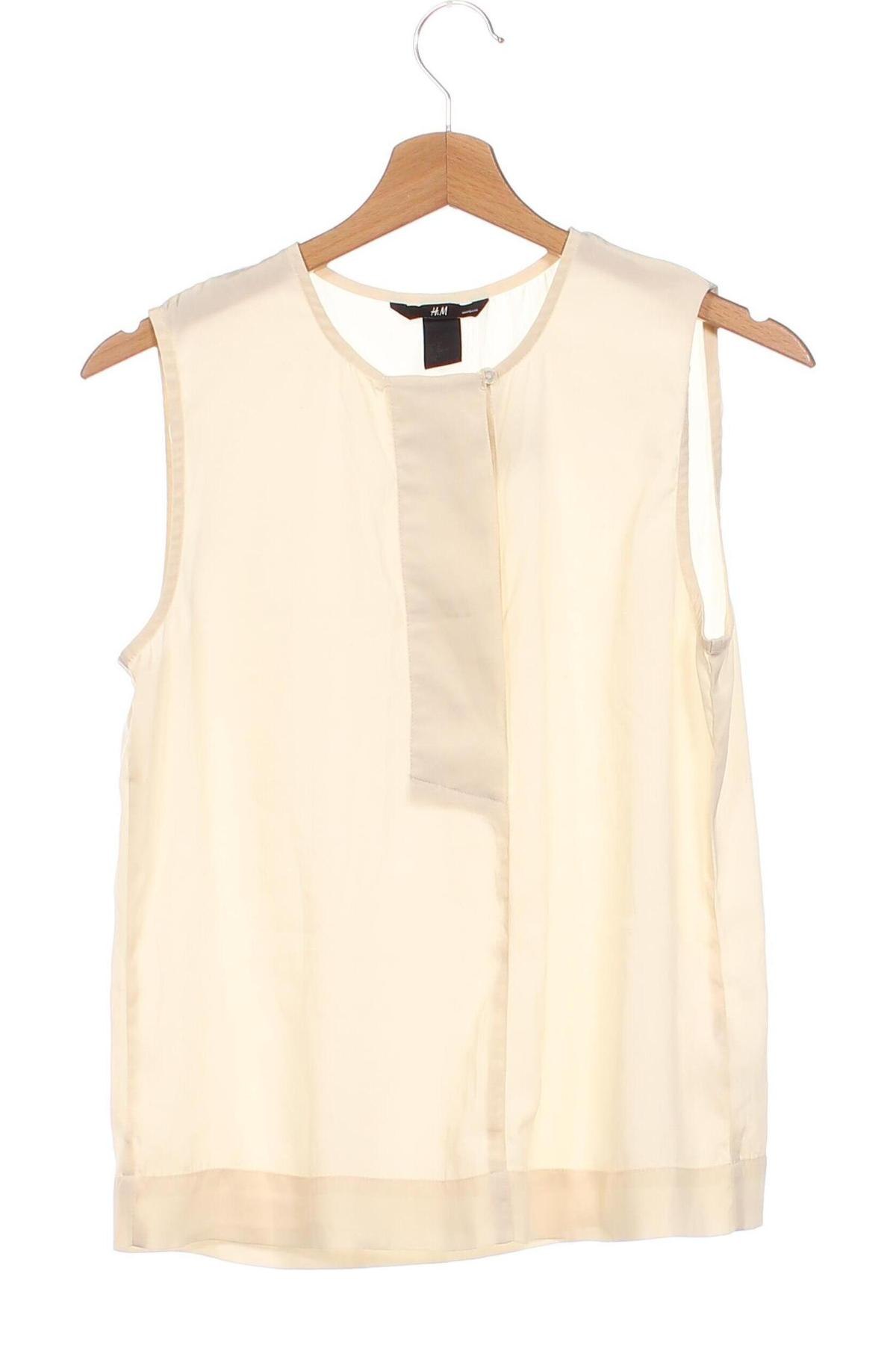 Γυναικείο αμάνικο μπλουζάκι H&M, Μέγεθος XS, Χρώμα Εκρού, Τιμή 6,35 €