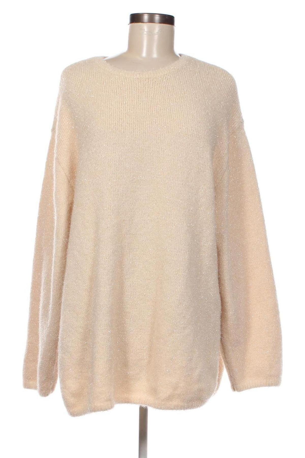 Дамски пуловер, Размер 5XL, Цвят Екрю, Цена 29,00 лв.