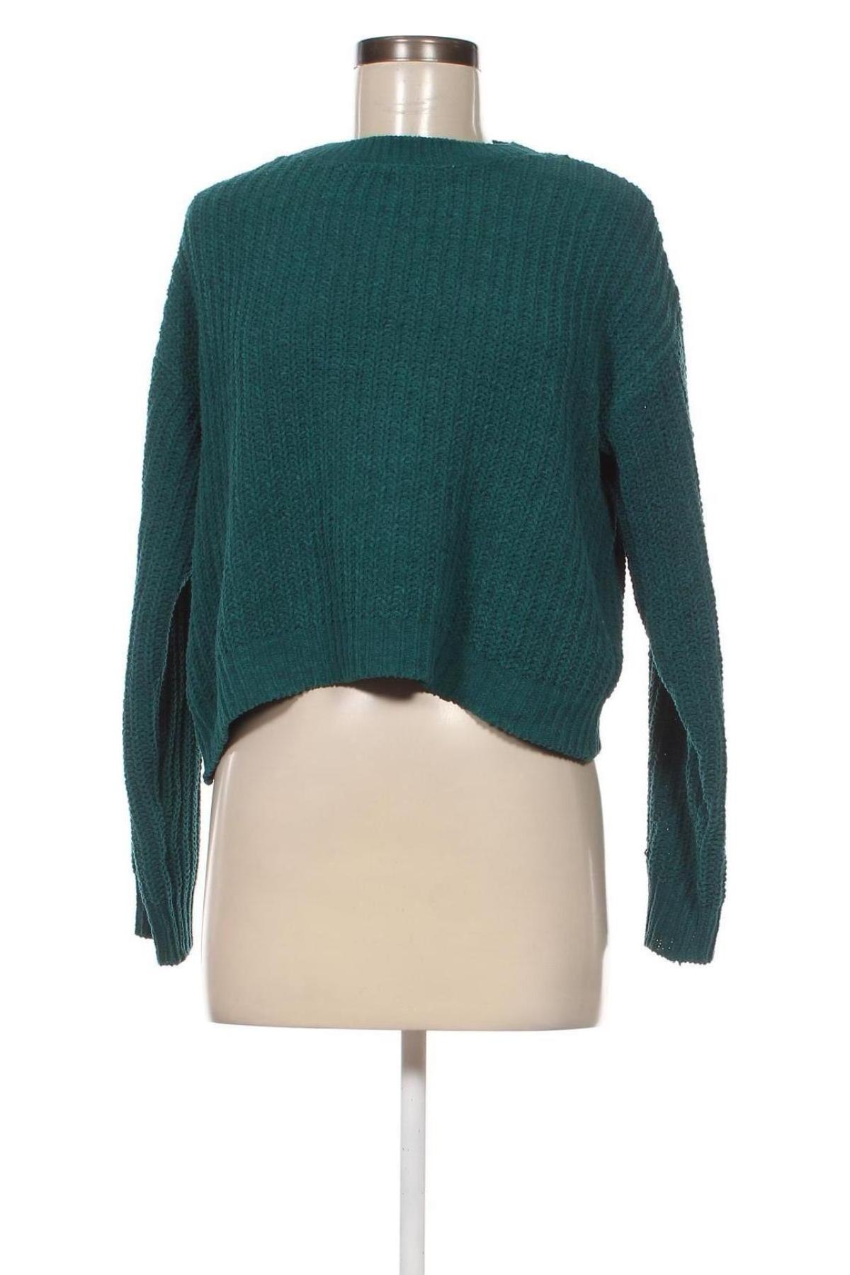 Дамски пуловер Bershka, Размер S, Цвят Зелен, Цена 13,05 лв.