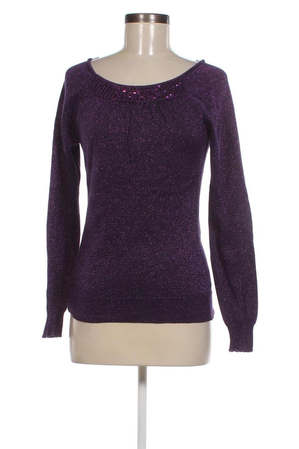 Дамски пуловер Euro Moda, Размер M, Цвят Лилав, Цена 6,25 лв.