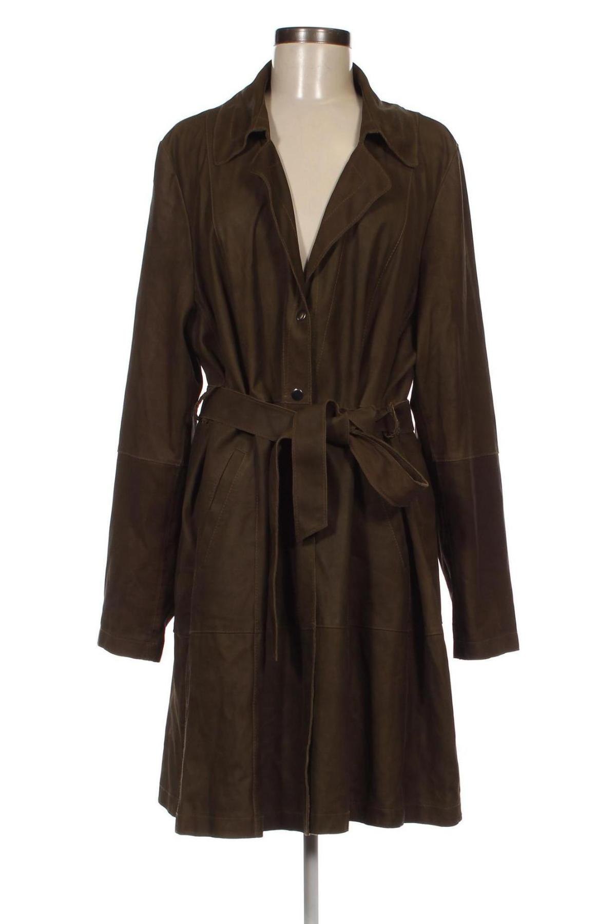 Δερμάτινο γυναικείο παλτό, Μέγεθος L, Χρώμα Πράσινο, Τιμή 47,97 €