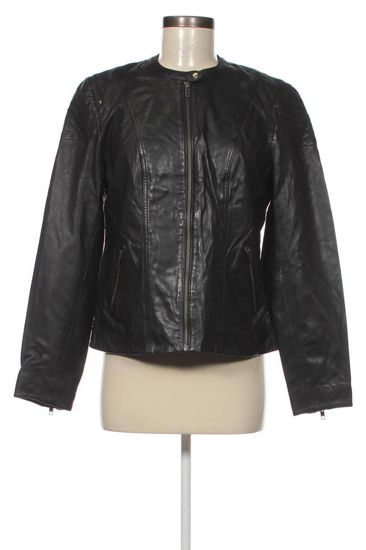 Dámska kožená bunda  Naf Naf, Veľkosť XL, Farba Čierna, Cena  157,73 €