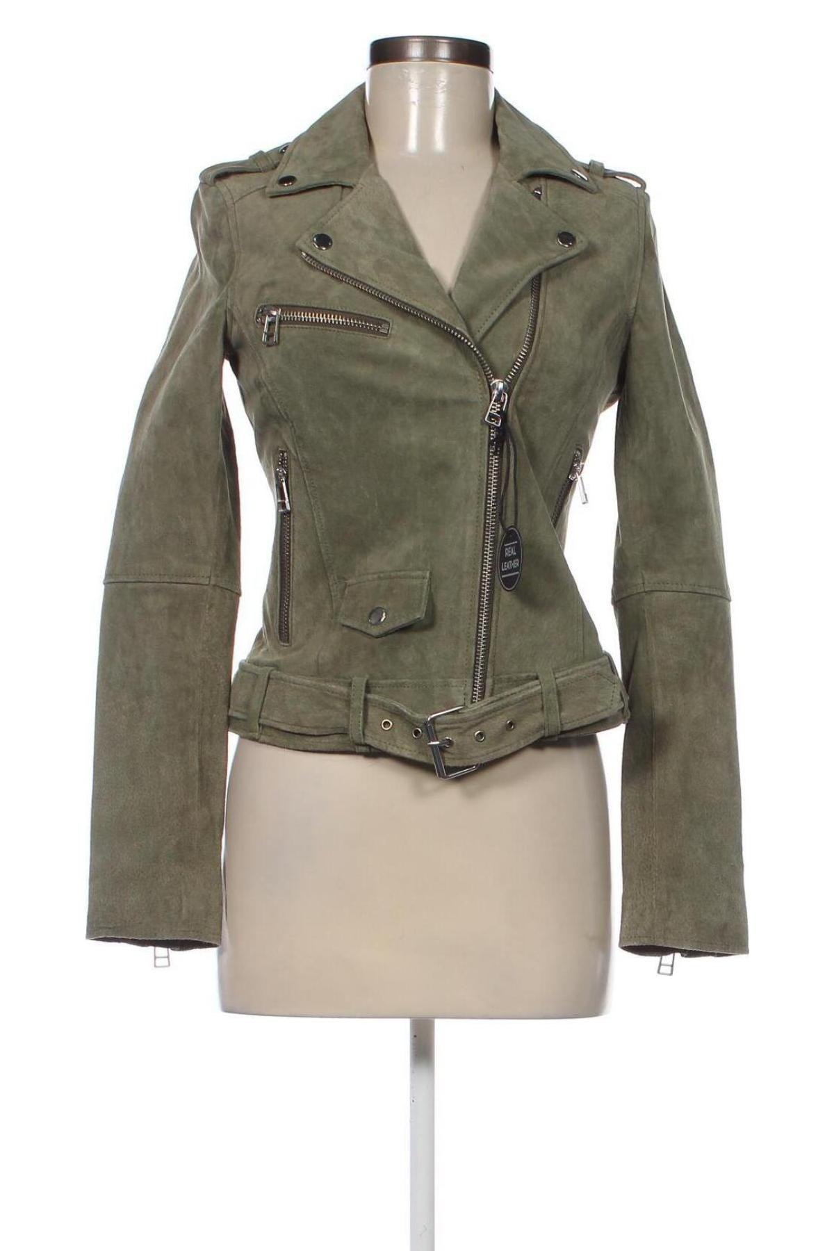 Damen Lederjacke Review, Größe S, Farbe Grün, Preis 114,99 €