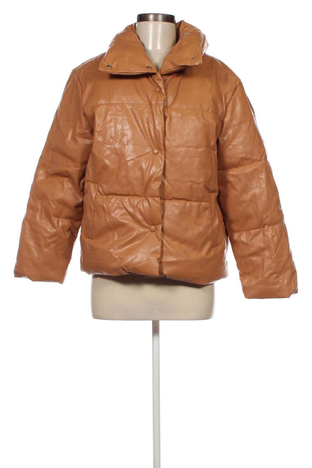 Dámská kožená bunda  SHEIN, Velikost L, Barva Béžová, Cena  469,00 Kč