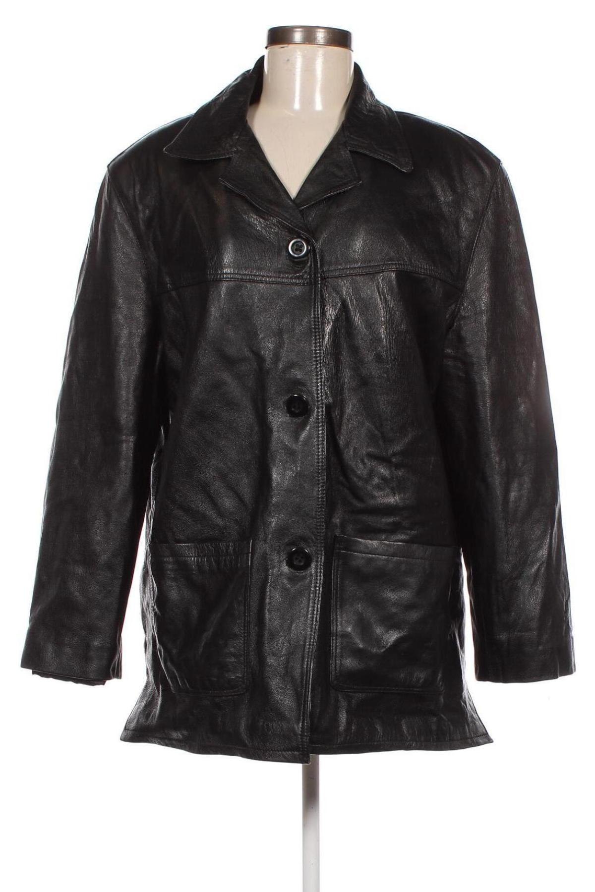 Γυναικείο δερμάτινο μπουφάν Vera Pelle, Μέγεθος XL, Χρώμα Μαύρο, Τιμή 41,04 €