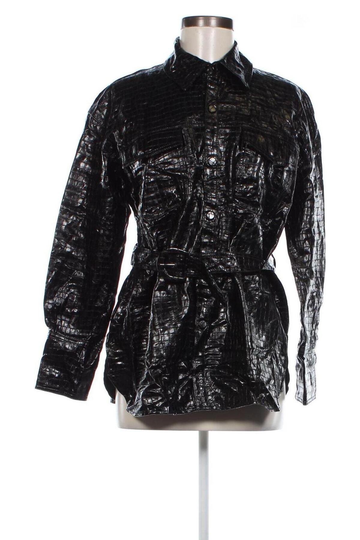 Γυναικείο δερμάτινο μπουφάν Zara, Μέγεθος S, Χρώμα Μαύρο, Τιμή 14,89 €