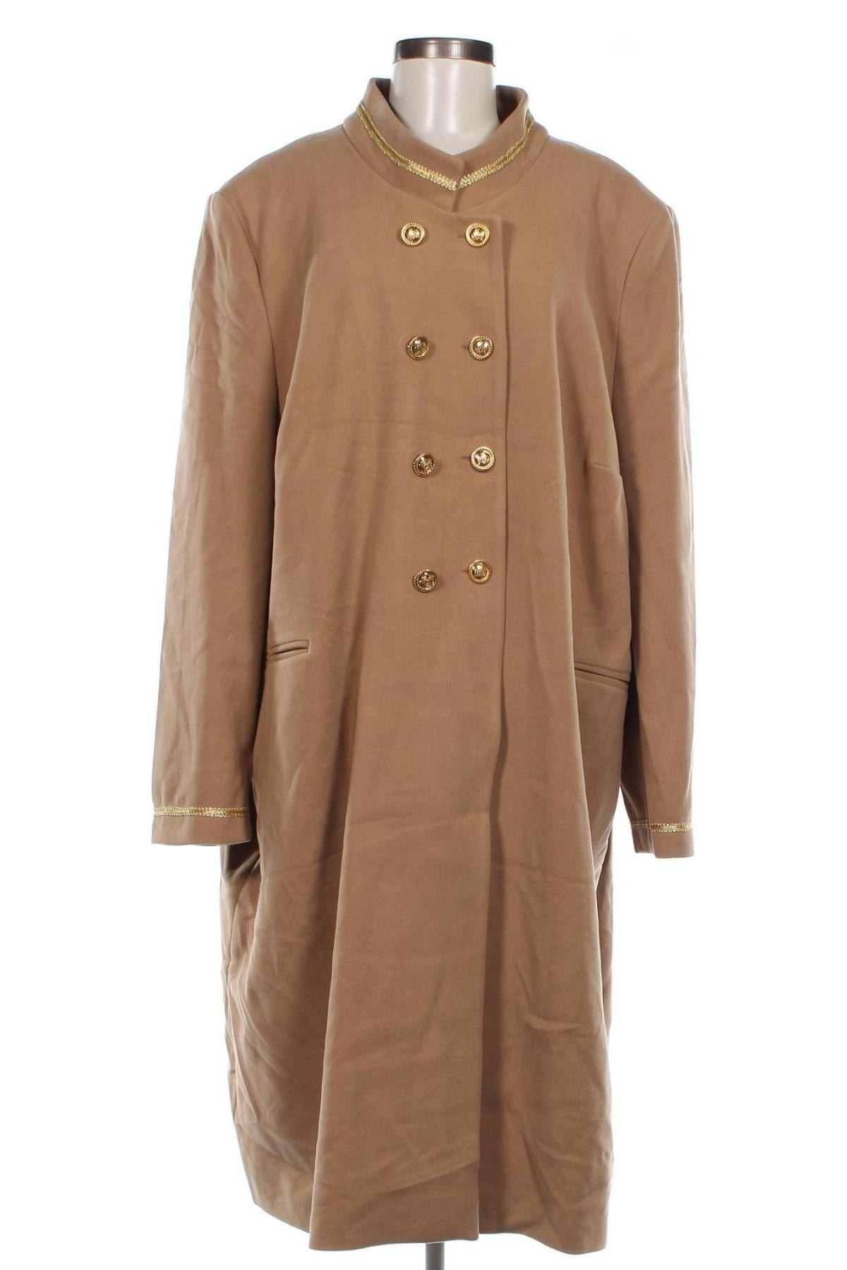 Γυναικείο παλτό Pompoos Design By Harald Gloockler, Μέγεθος 3XL, Χρώμα Καφέ, Τιμή 28,21 €