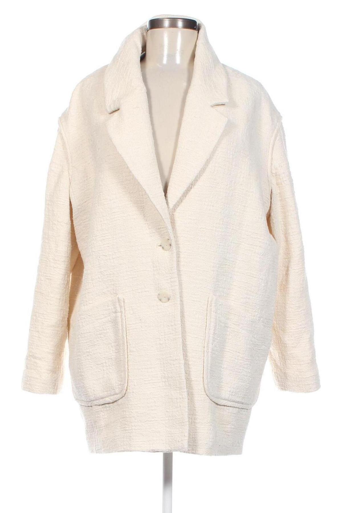 Дамско палто Promod, Размер M, Цвят Екрю, Цена 32,10 лв.