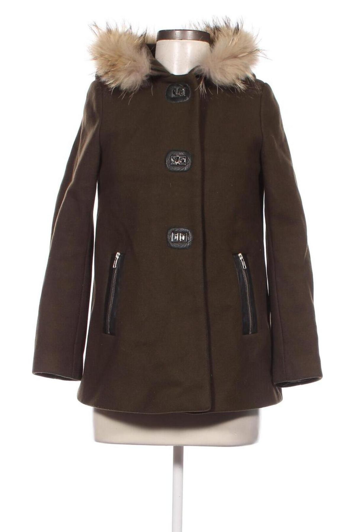 Дамско палто Sandro, Размер S, Цвят Зелен, Цена 112,00 лв.