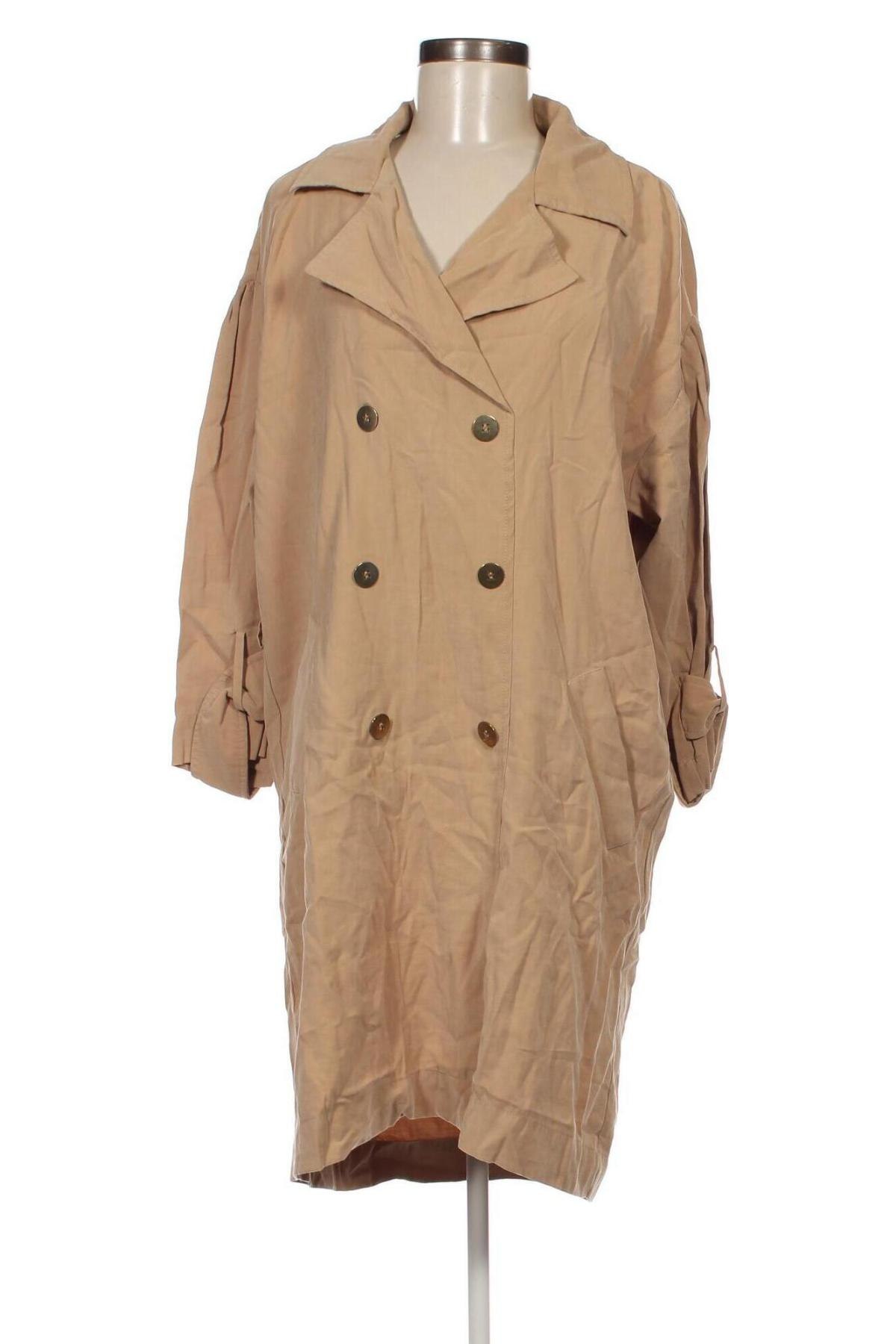 Дамско палто Zara, Размер S, Цвят Бежов, Цена 15,60 лв.
